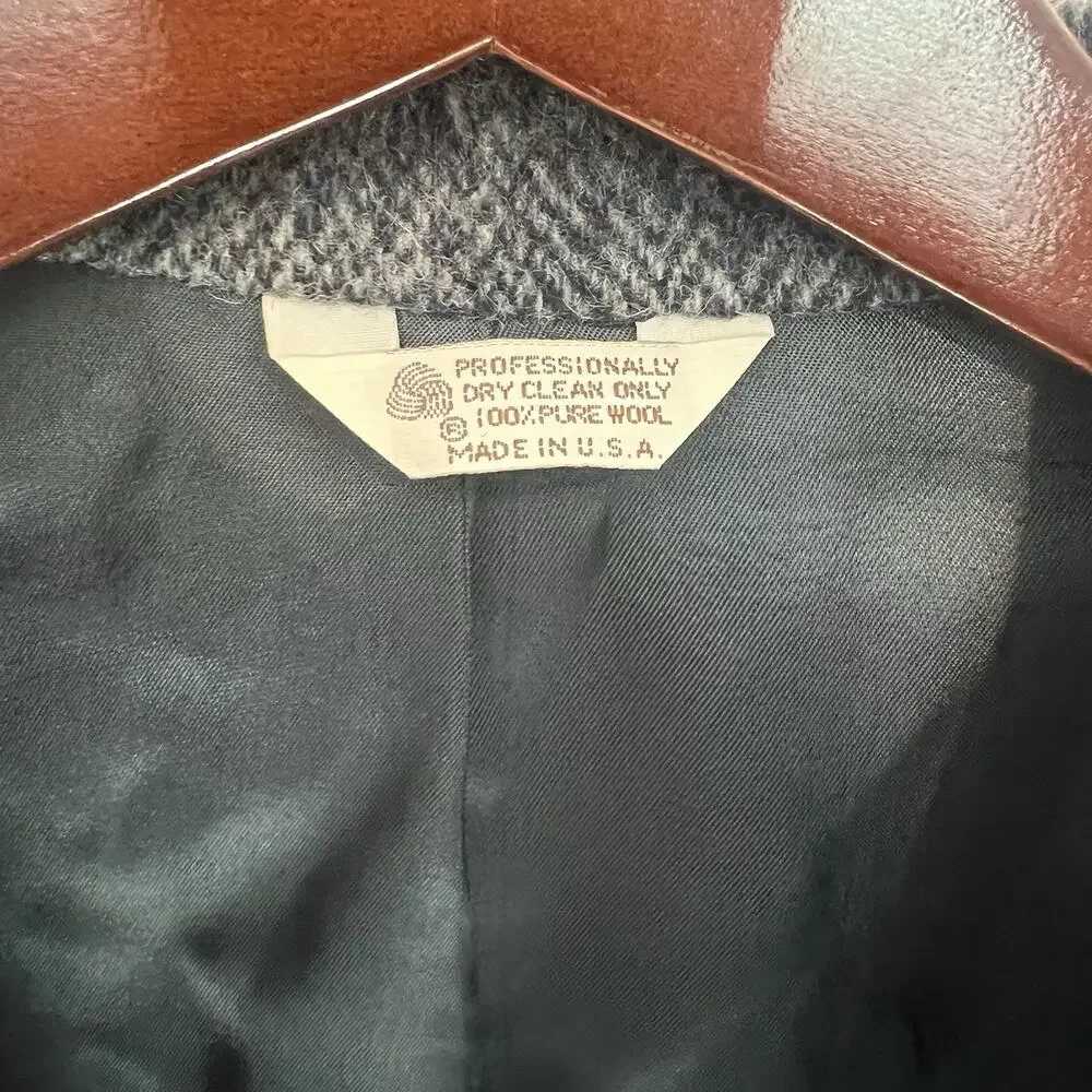 Vintage Bruce Hulme Savile Row Wool Herringbone Sport Coat Blazer USA Mens M Ivy
